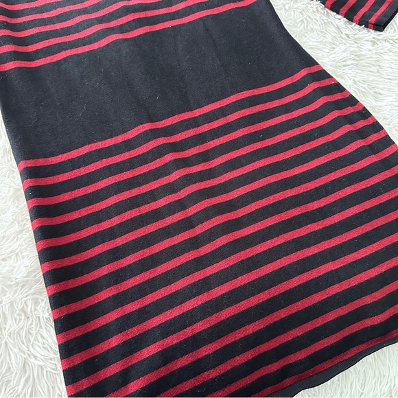 Michael Kors Black Red Striped Knit Sheath Dress Size L - Picture 12 of 14